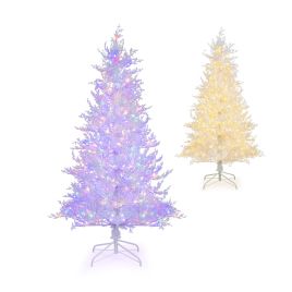 White Flocked Hinged Christmas Tree - 6ft
