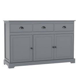ERRITH Modern Buffet Sideboard 136cm Storage Cabinet with 3 Drawers-Grey