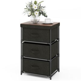 BICESTER Black Chest of Drawers - Small-sized, 3 Drawers