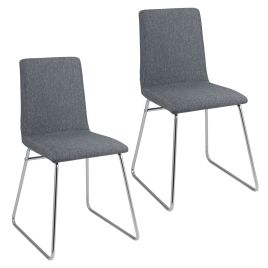 Upholstered Dining Chairs Set of 2 Kitchen Dinner Chairs-Grey