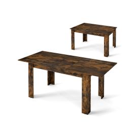 IVXO Extendable Dining Table with Adjustable Tabletop-Brown