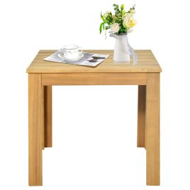Side Table - Outdoor Acacia Wood Side Table with Oil Finished for Patio Backyard Garden Poolside Balcony-Natural