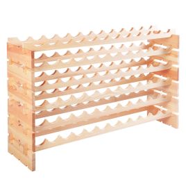 Wine Rack - Stackable Shelf Wooden Wine Holder Rack for 72 Bottles