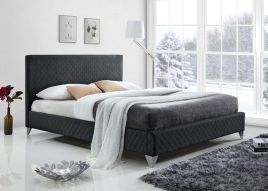Kingsize Bed - BROXLEY 5ft Fabric Bed Dark Grey