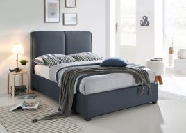 Double Bed - OMEGA 4ft6 Fabric Bed Dark Grey