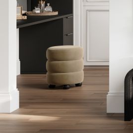 ENA Velvet Footstool - Mole