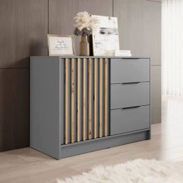 Orion Jax Sideboard with 3 Drawers and 1 Door - Grey