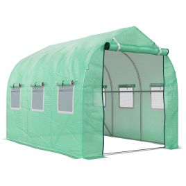 Walk in Polytunnel Greenhouse with Windows and Door for Garden, Backyard (3 x 2M)