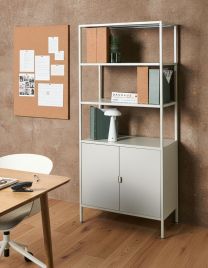 KAJARO Display Cabinet and Storage Unit - Light Grey