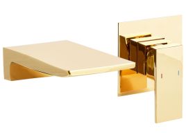 BAINLEIGH Wall Mounted Basin Mixer Tap Brass - Gold