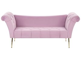 Velvet Chaise Lounge Light Violet NANTILLY