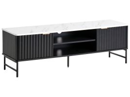 GLASTY TV Stand Marble/ Black