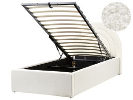 ANNEA Boucle EU Single Size Ottoman Bedframe Off-White