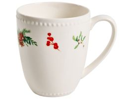 MARJORON Dinner Set of 16 Pieces Porcelain Christmas Tableware - White