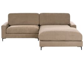 Corner Sofa - MALYO Left Hand Facing Fabric Brown