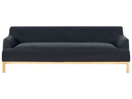 3 Seater Fabric Sofa Black SOSJO
