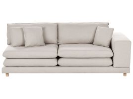 2 Seater Fabric Sofa Beige HEDEN