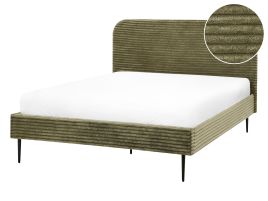 ALFYAT Bed Corduroy 140 x 200 cm (EU Double) Green