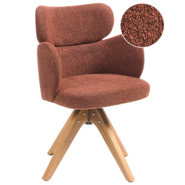 CHESLEIGHON Boucle Swivel Dining Chair - Orange