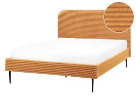 ALFYAT Bed Corduroy 140 x 200 cm (EU Double) Orange