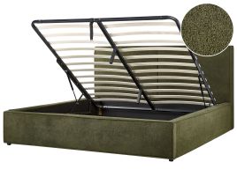 MOSSAC Ottoman Bedframe Boucle 180 x 200cm EU Super Kingsize Bed Dark Green