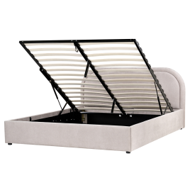 DUILLEN Kingsize Fabric Ottoman Storage Bedframe - Beige