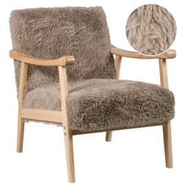 GLENDARA Faux Fur Armchair - Taupe