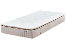 DELICE Latex Pocket Spring Mattress Firm 90 x 200cm EU Single - White with Beige