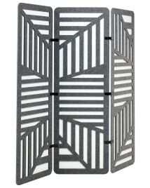 YARDENWELL 3 Panel Room Divider - Grey