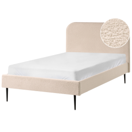 ALFYAT Small Double Boucle Fabric Bedframe - Light Beige
