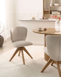 DANUFA Fabric Dining Chairs Set of 2 - Light Beige