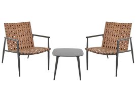 Bistro Set ZIRIA PE Rattan Brown