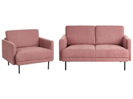 Sofa Set - BERDA Fabric Living Room Set Pink