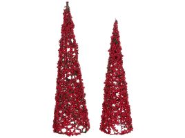 DRYDENWELL Christmas Tree Set of 2 Figurines - Red
