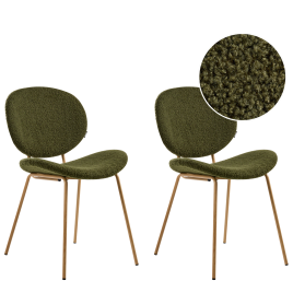PELLIAN Boucle Dining Chair Set of 2 - Dark Green
