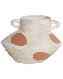 Flower Vase ALOSIDAE Stoneware 19 cm Light Beige