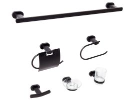 WINTERBOURNE 6-Piece Bathroom Hardware Set - Black