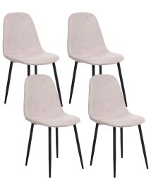 DORLEIGH Fabric Dining Chairs - Set of 4 - Beige