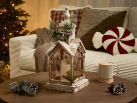 SYVANSIA LED Christmas Lantern Decoration - Light Brown