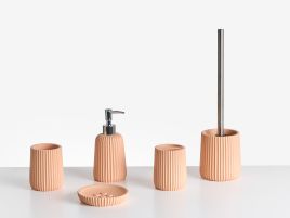 WOODMERE 5-Piece Bathroom Accessories Set - Orange