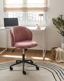 KAVERO Corduroy Office Chair - Pink