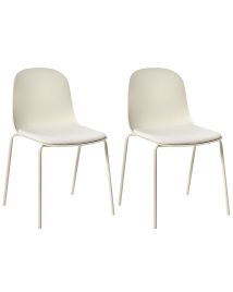FULBOURNE Synthetic Set of 2 Office Conference Chairs Light - Beige