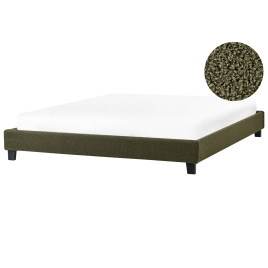 MARETH Super Kingsize Boucle Fabric Bedframe - Dark Green