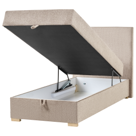 ORRADINE Single Fabric Divan Bed with Storage - Taupe
