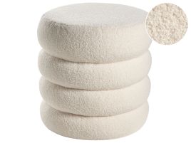 MOSSDEN Boucle Fabric Footstool - Off White