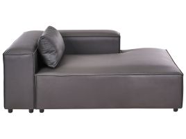 COMLEIGH Faux Leather Chaise Lounge Left Hand - Black