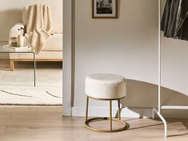 MORNWOOD Velvet Footstool - Off White