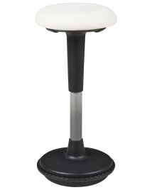 IRONLEIGH Faux Leather Wobble Stool - White