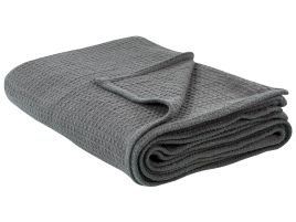 Bedspread RAGALA Cotton 220 x 240 cm Dark Grey