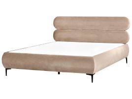 LESASY Bed Velvet 180 x 200 cm (EU Super King) Taupe